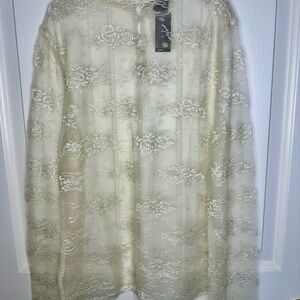 The Limited 90s sheer long sleeve lace top sz XS